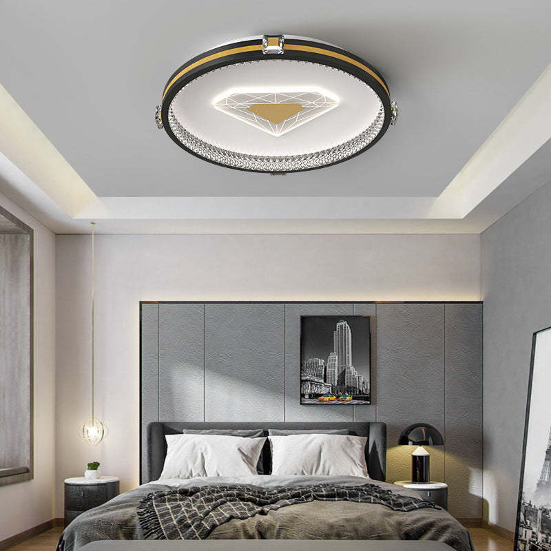 Circular Geometric Three Step Dimming LED Modern Ceiling Lights Fixture-Lighom