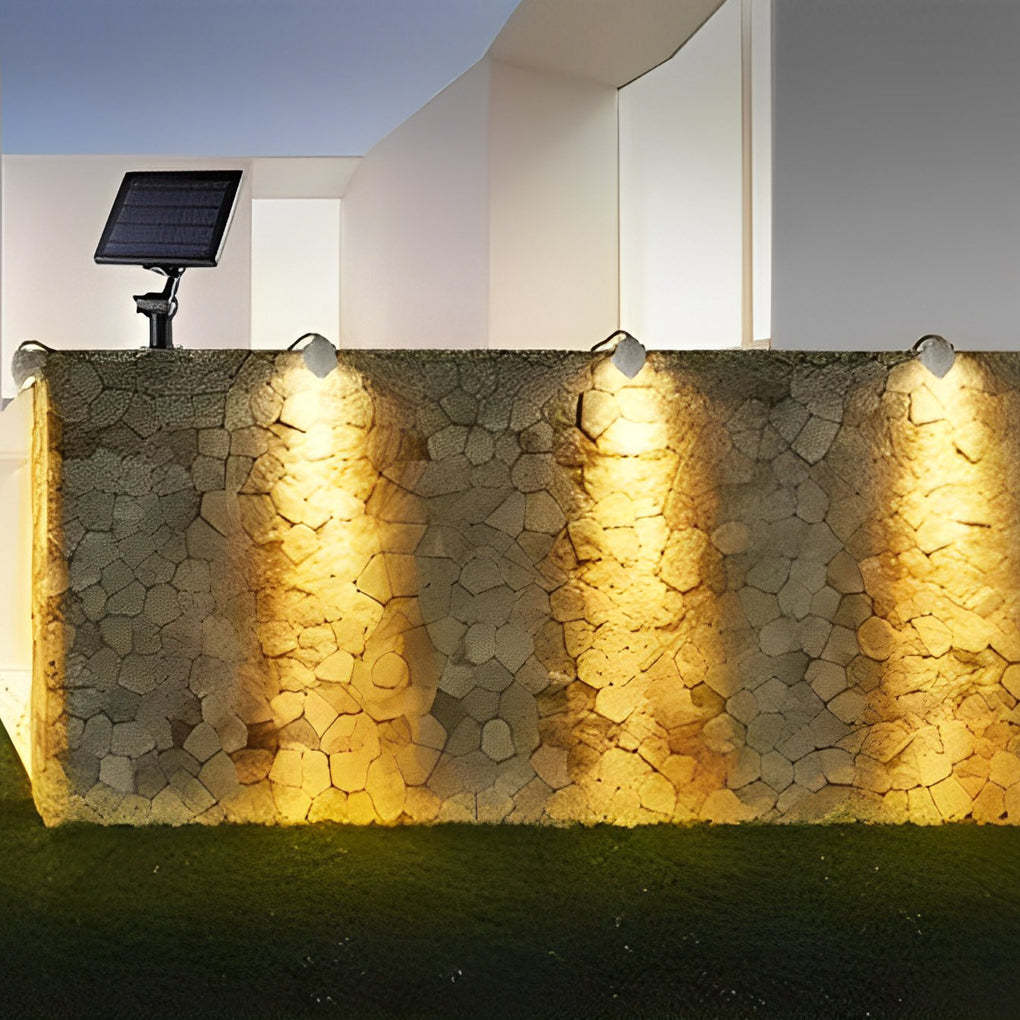 4-pc Eggshell RGB Waterproof Adjustable Solar Spotlight