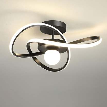 Nordic Modern Streamer Surround LED Semi-Flush Mount Light — White Light(5000K) / Gold