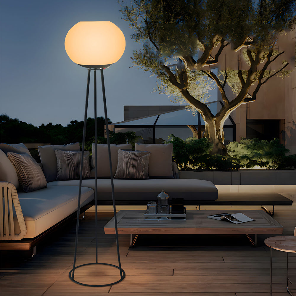 52 inch Globe LED Outdoor Tripod Standing Floor Lamp-Lighom