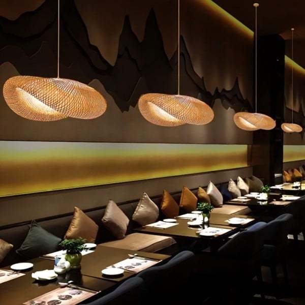 Modern Bamboo Kitchen Island Pendant Light