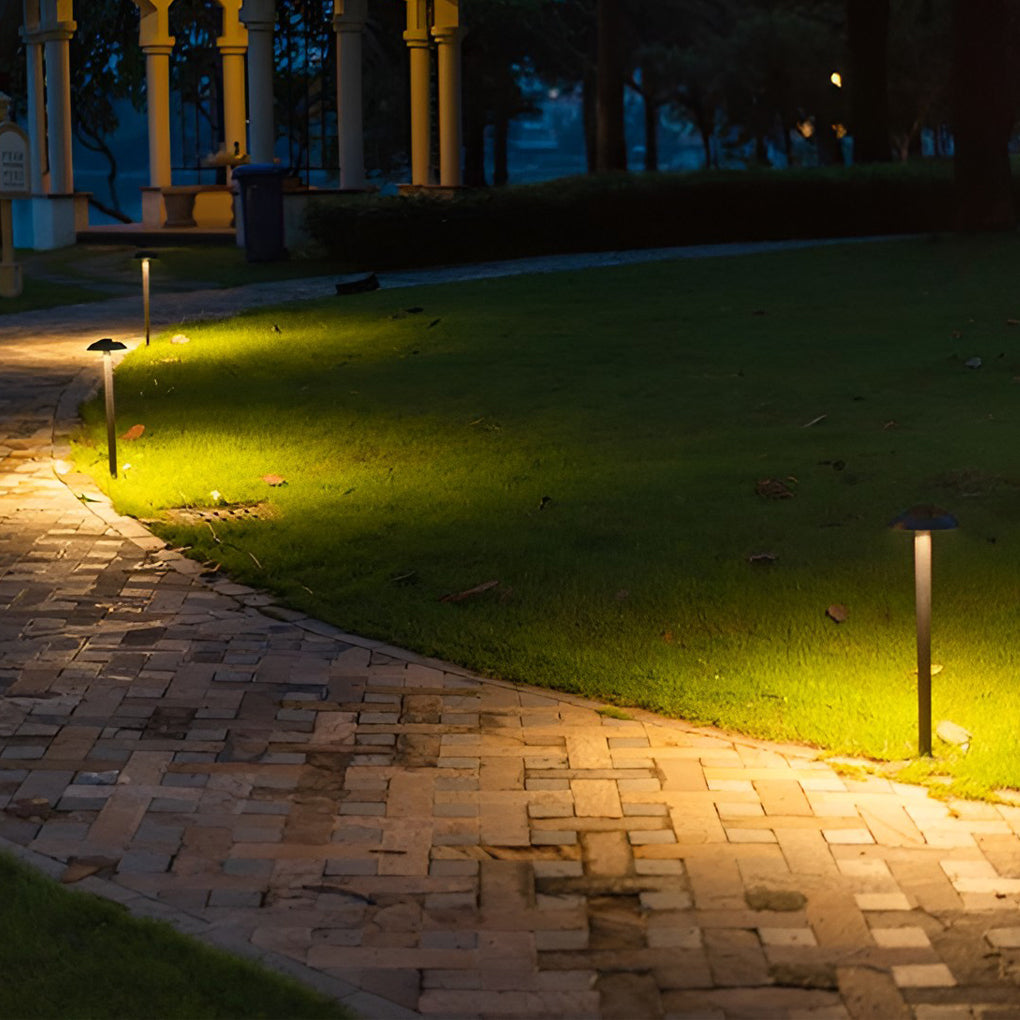 Black metal aluminum concrete mushroom-shaped lawn landscape lighting - industrial