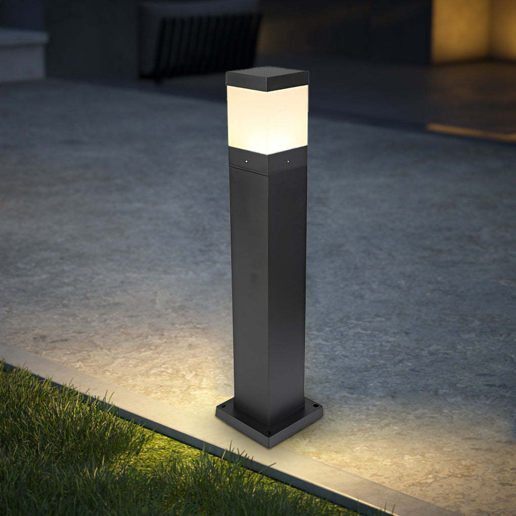 Minimalist Square LED Outdoor Light Modern Lawn Lamp for Elegant Home Exterior-Lighom