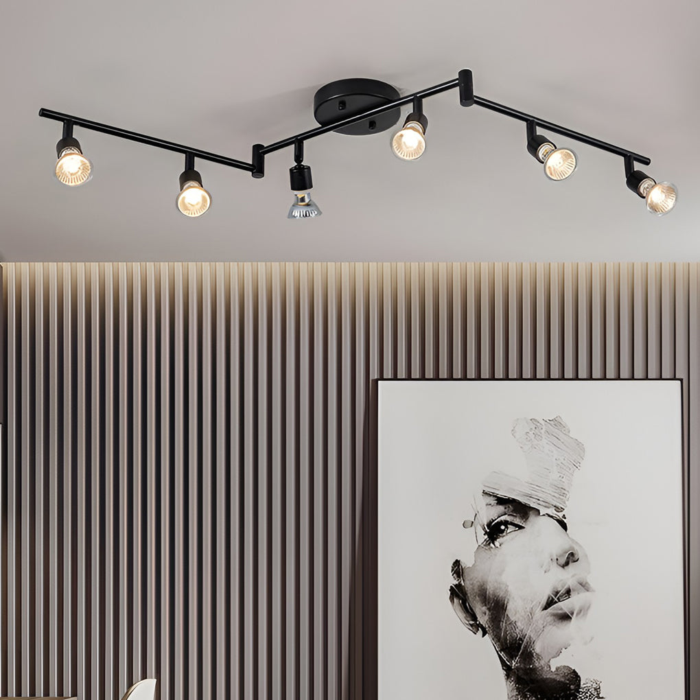 Adjustable Iron GU10 Black Nordic Flush Mount Ceiling Light