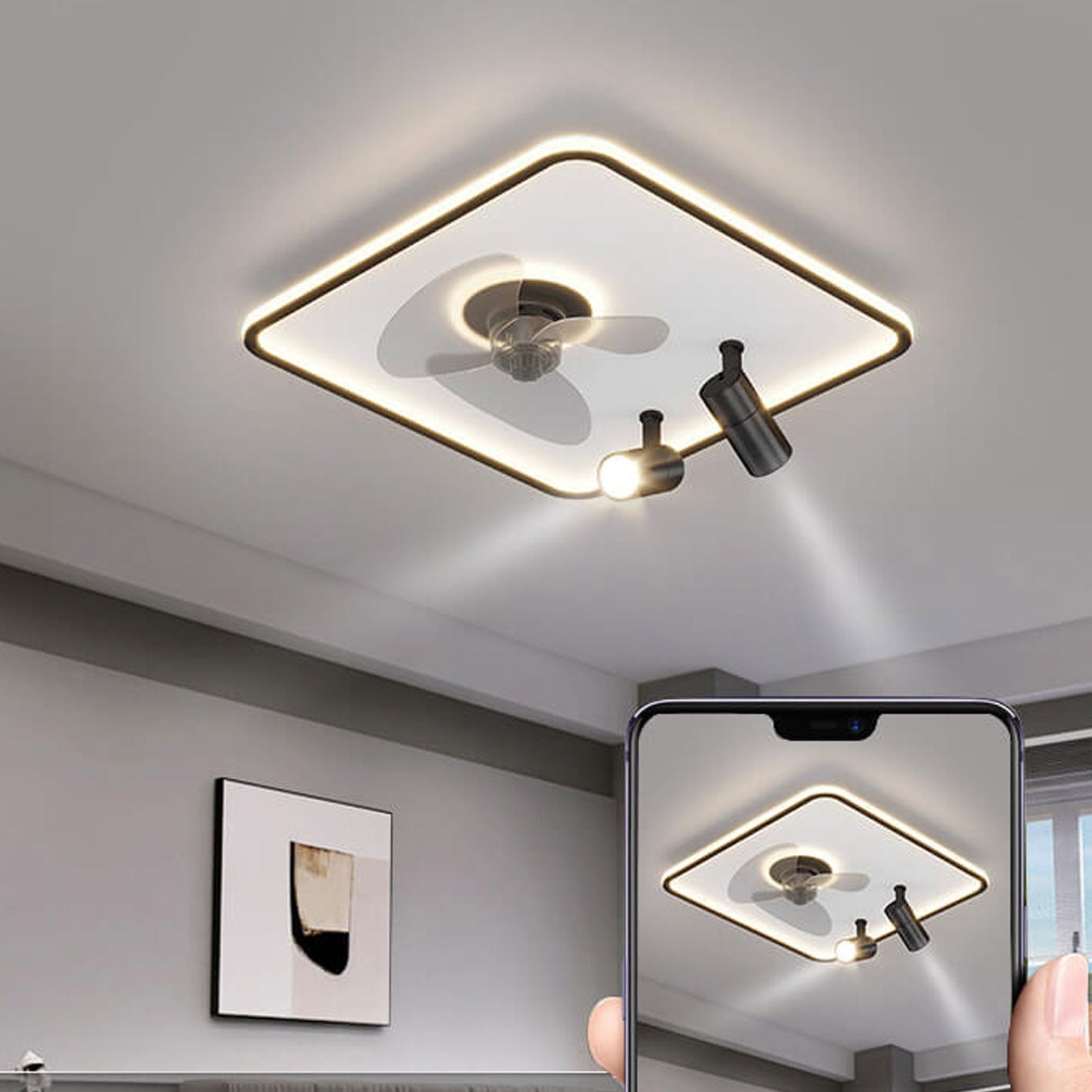 Minimalist Ultra-Thin Flush Mount Ceiling Fan