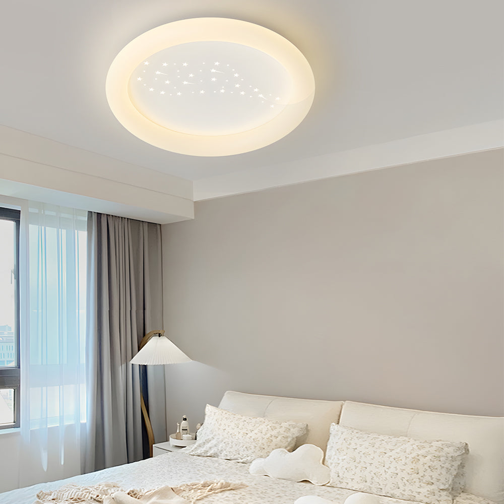 Modern square milky white synthetic flush mount lighting, Lighom