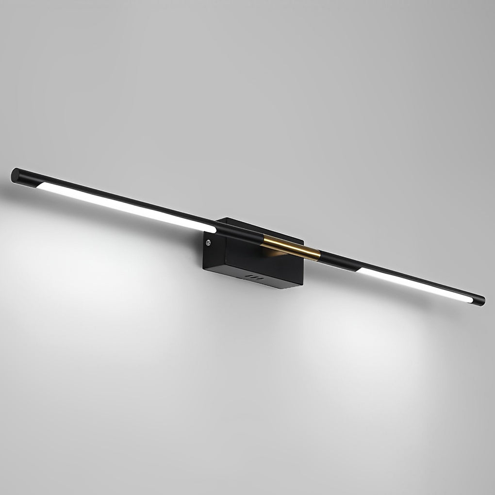 23.6''/39.4'' Black and Gold Linear LED Bathroom Vanity Light Bar-Lighom