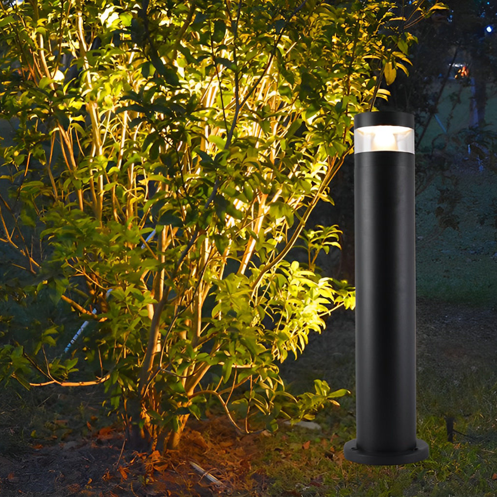 Cylindrical Creative Waterproof LED Black Modern Outdoor Lawn Lights-Lighom