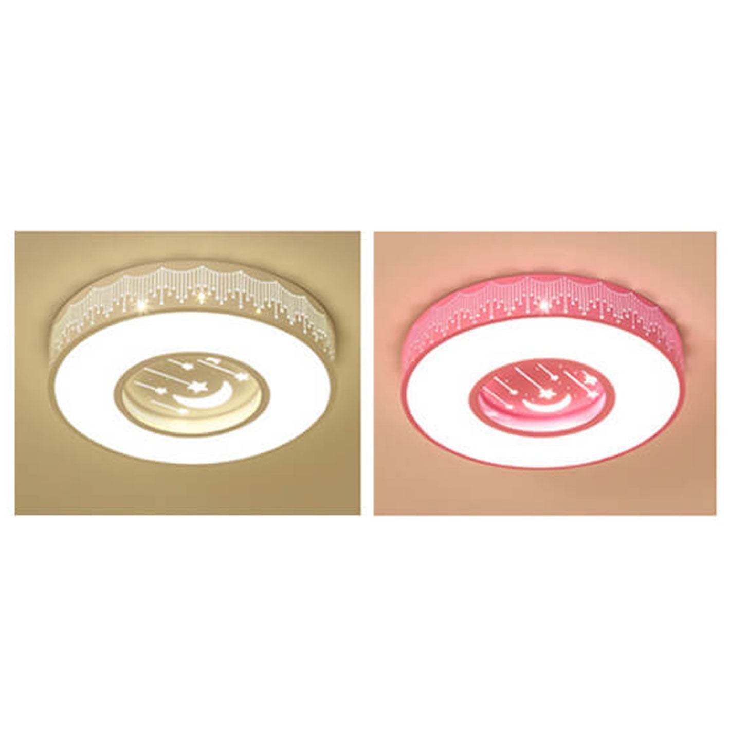 Minimalist Starry Sky Round Kids LED Flush Mount Light