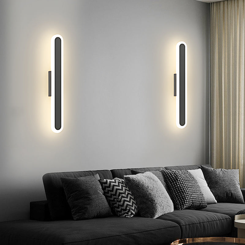Long Strip Minimalist LED 3 Step Dimming Modern Indoor Wall Lights Fixture-Lighom