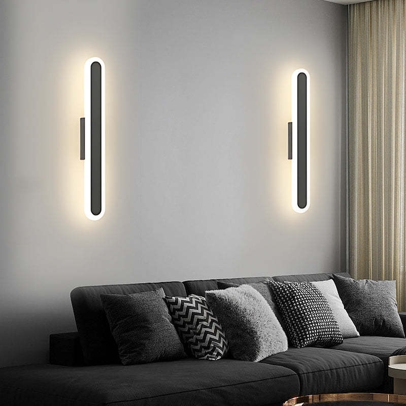 Long Strip Minimalist LED 3 Step Dimming Modern Indoor Wall Lights Fixture-Lighom