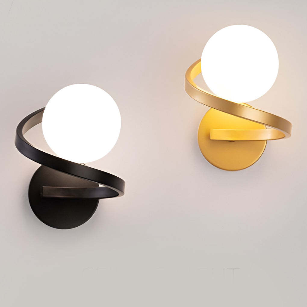 Electroplated Creative Curved Metal LED Modern Wall Sconce Lighting-Lighom