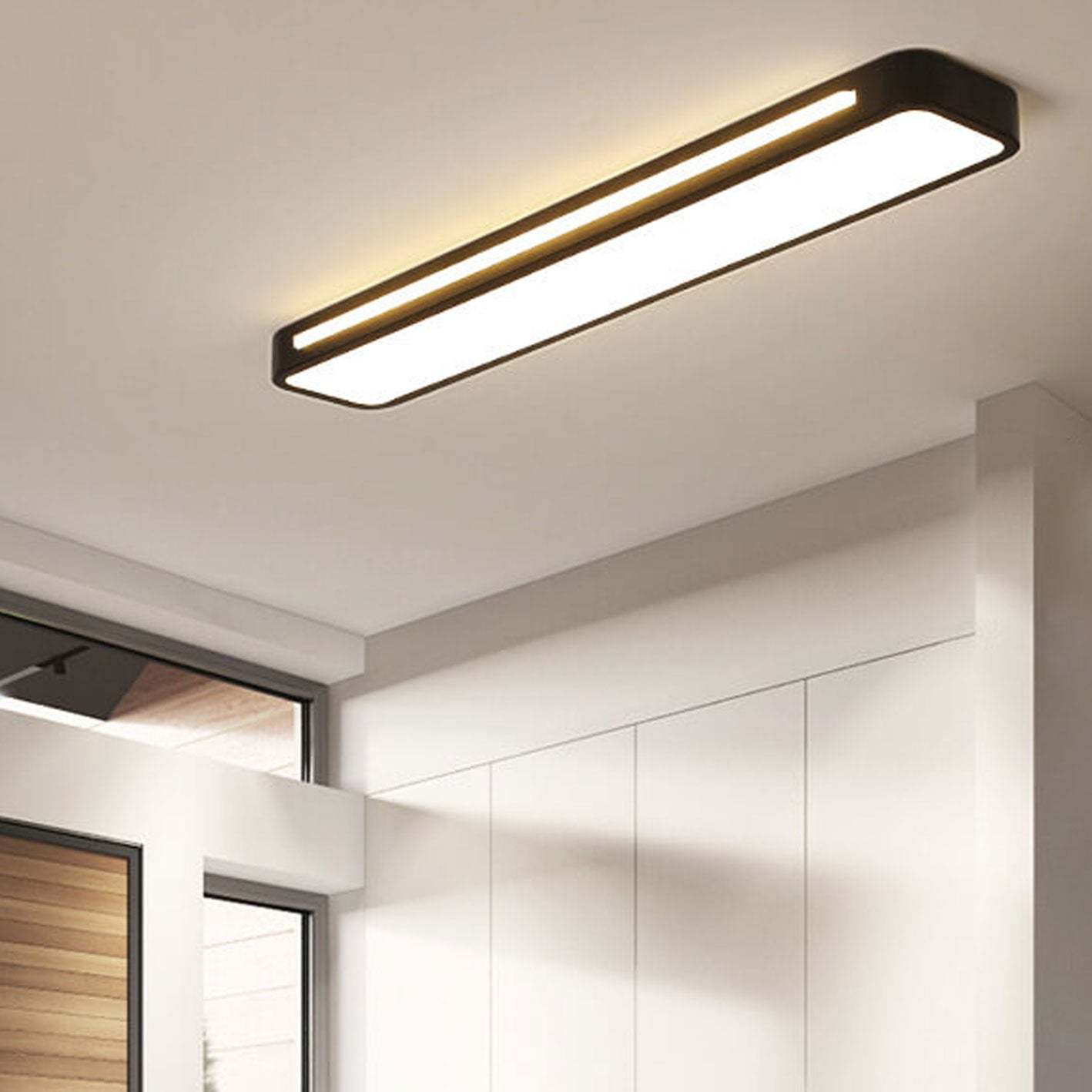 Nordic Minimalist Long LED Flush Mount Light