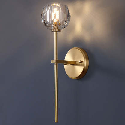 Ball-shaped LED Crystal Gold Postmodern Plug in Sconce Lighting Wall Lamp-Lighom