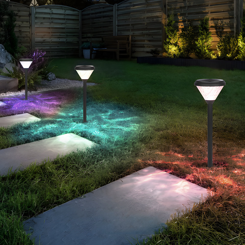 Black 27.6-Inch H Solar LED Path Lights with Stake-Lighom