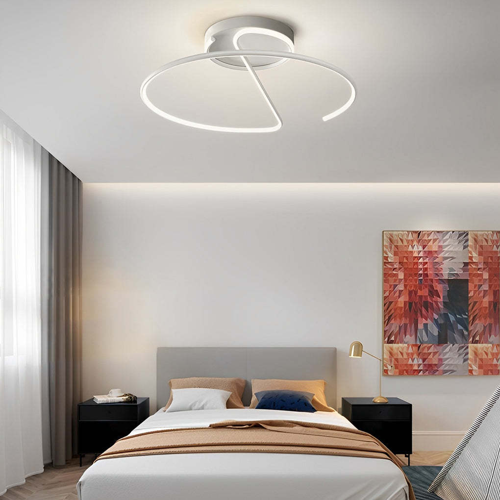 Semi Circle Metal Dimmable LED Modern Flush Mount Light