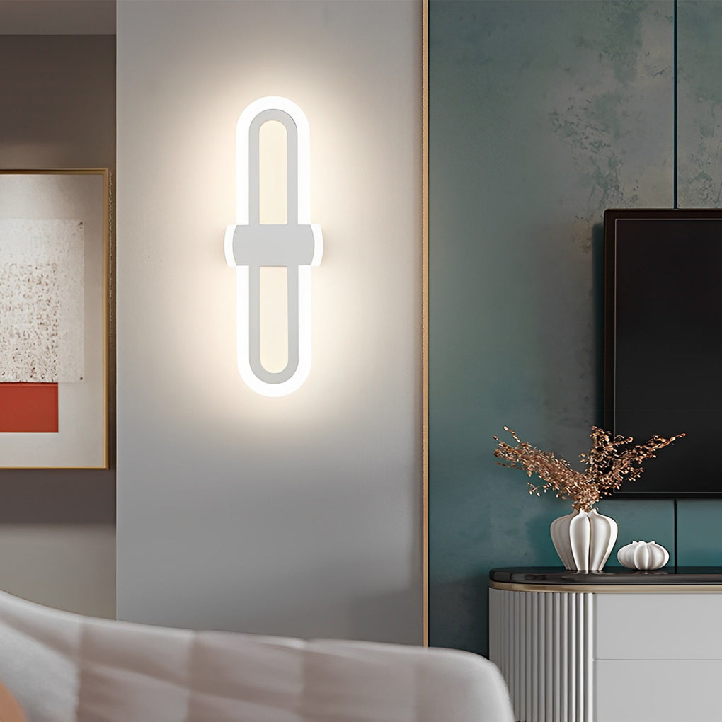 Rounded Rectangular LED Modern Wall Sconce