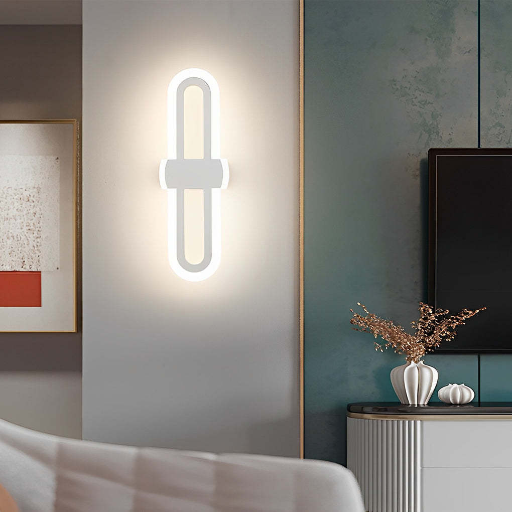 Rounded Rectangular LED Modern Wall Sconce