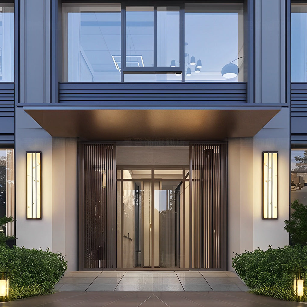 Black resin outdoor wall lighting - modern — Cool White (6000K)