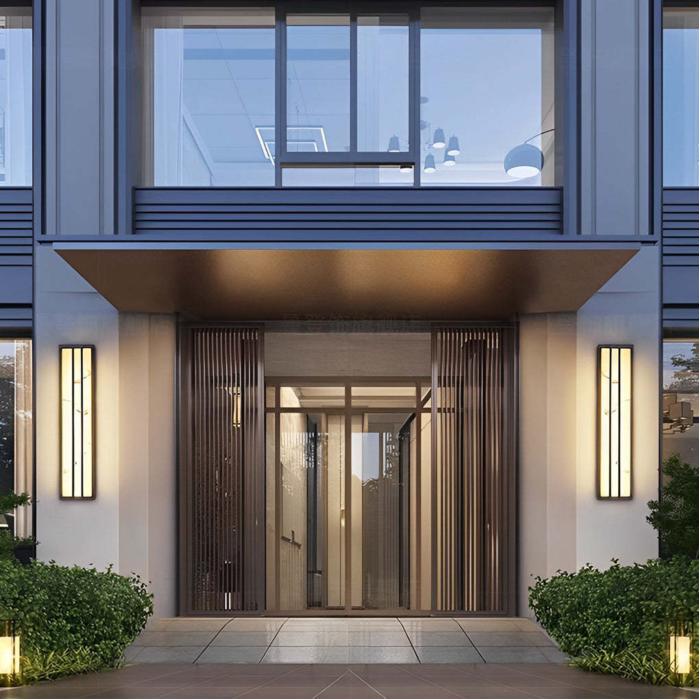 Minimalist Resin Waterproof LED Black Modern Outdoor Wall Light Fixture-Lighom