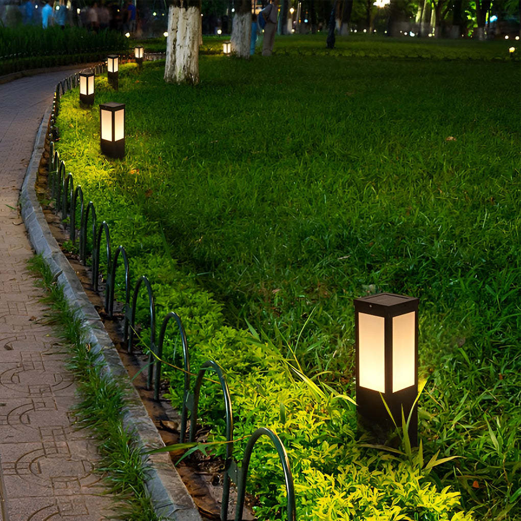 Remote-Controlled Industrial Solar Path Lights Waterproof & Square Outdoor Lighting-Lighom