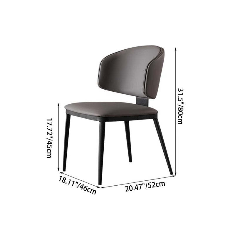 Minimalist Microfiber Leather Steel Dining Chair
