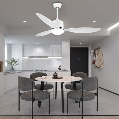 3-Blade Mute Dimmable LED Remote Modern Fan