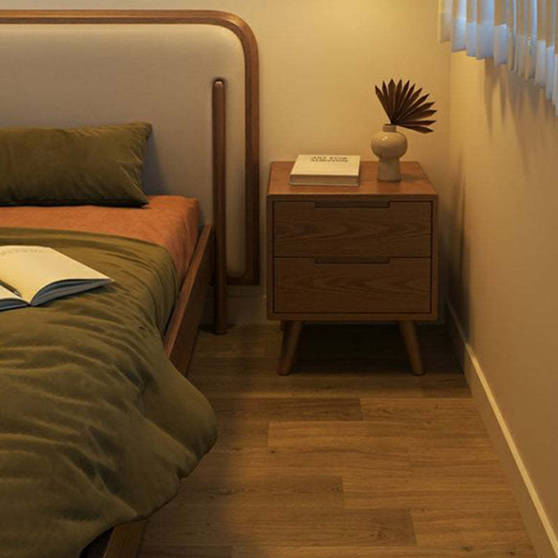 Modern Rubber Wood Bedside Nightstand