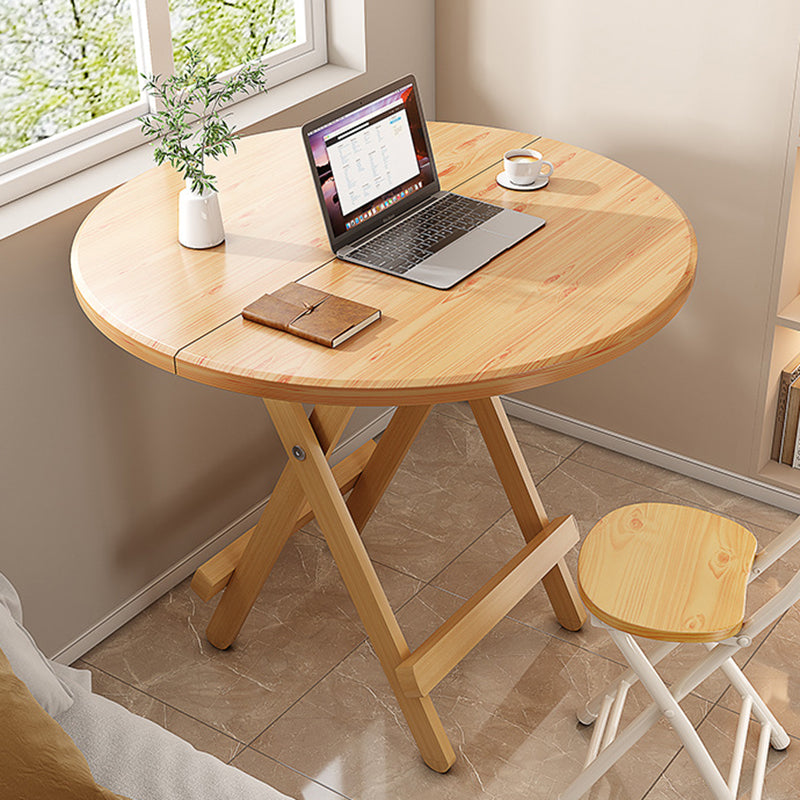 Scandinavian Round Wood 4-Seat Dining Table
