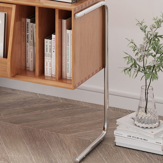 Nordic Wood Steel 2-Tier End Table