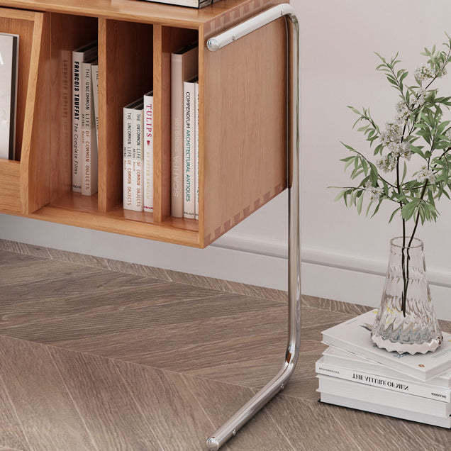 Nordic Wood Steel 2-Tier End Table
