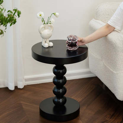 Vintage Round Beaded Wooden Coffee Table