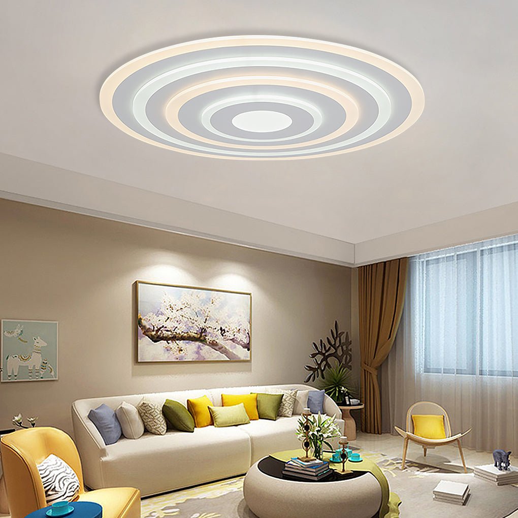 Concentric Circles Modern Flush Mount Light Dimmable LED Ceiling Lights-Lighom