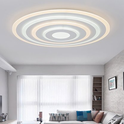 Concentric Circles Modern Flush Mount Light Dimmable LED Ceiling Lights-Lighom