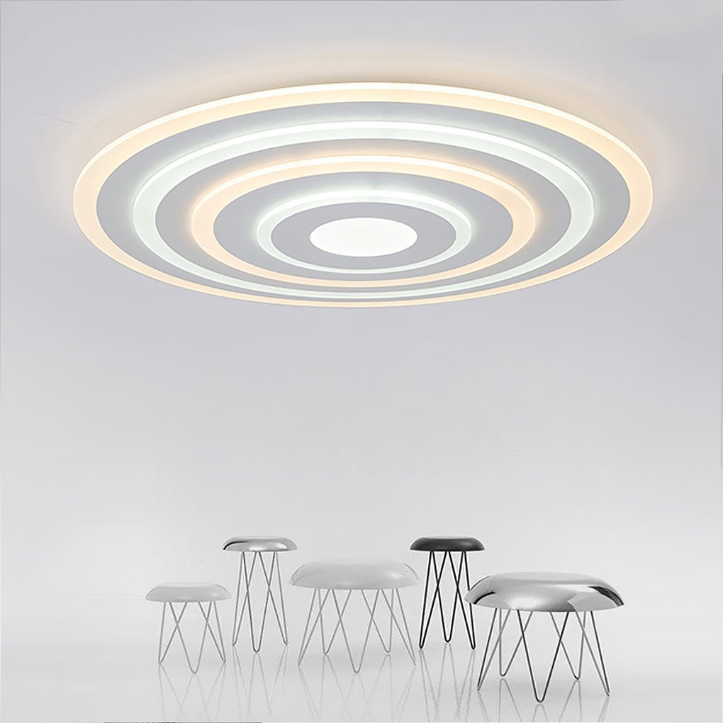 Concentric Circles Modern Flush Mount Light Dimmable LED Ceiling Lights-Lighom