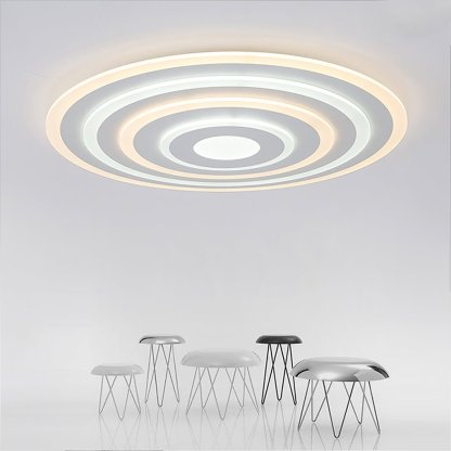 Concentric Circles Modern Flush Mount Light Dimmable LED Ceiling Lights-Lighom