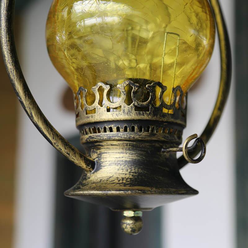 Vintage Kerosene Cracked Glass Pendant Light