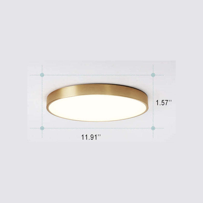 Copper Ultra-Thin LED Flush Mount Light