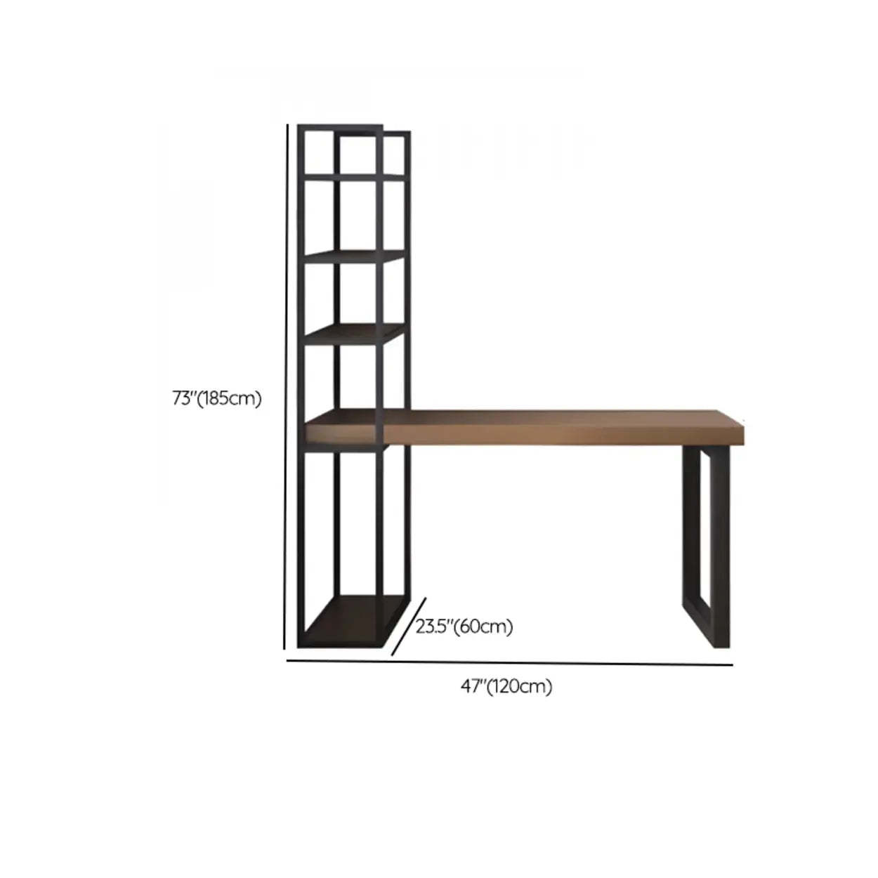 Wood Rectangle Shelf Double Computer Desk