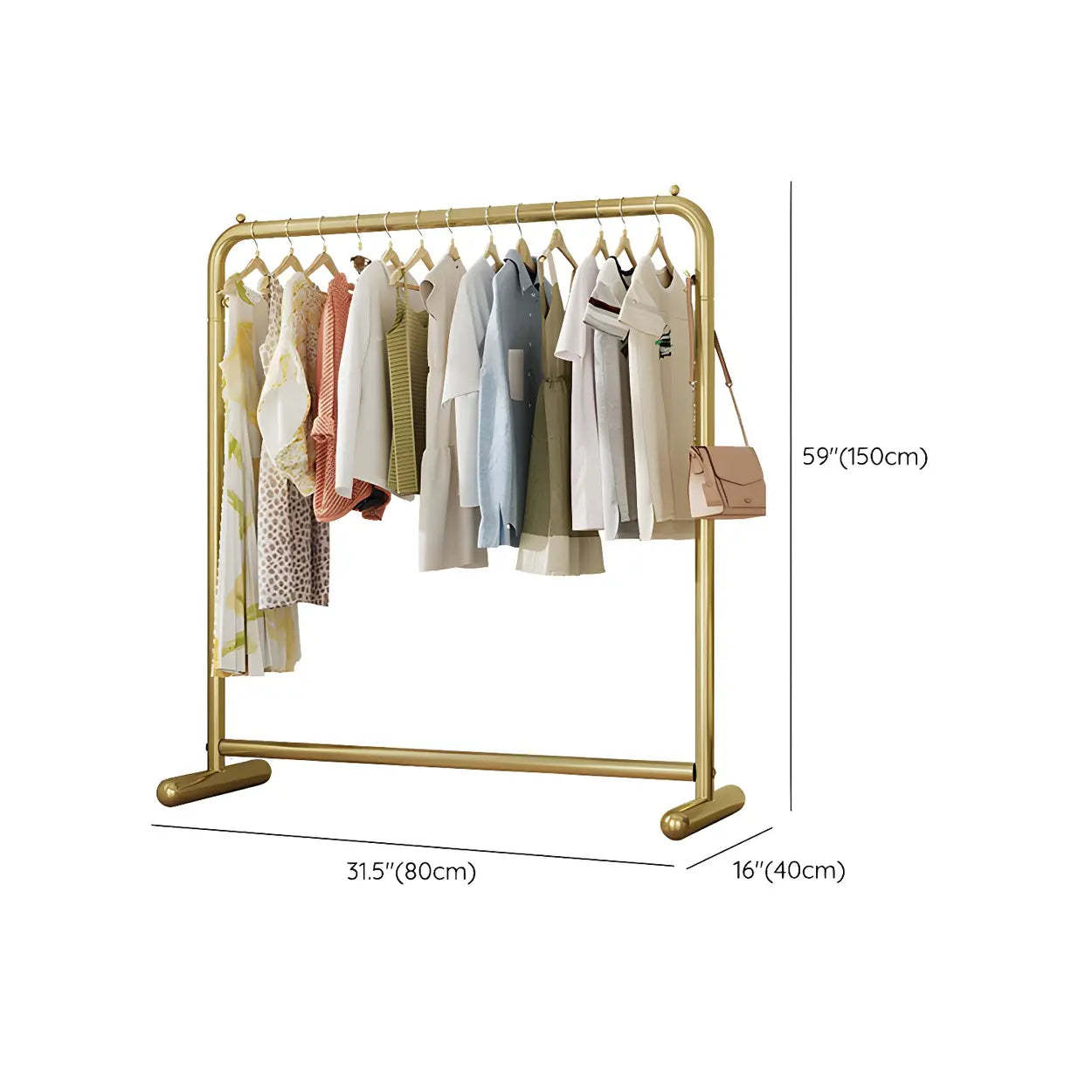 Gold Metal Freestanding Coat Rack