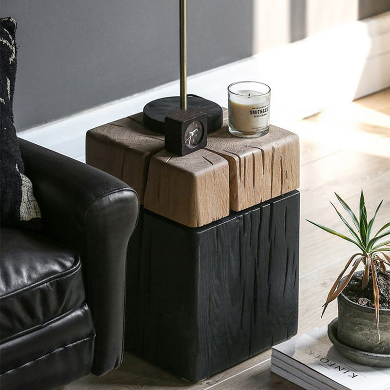 Japanese Crack Design Solid Wood End Table