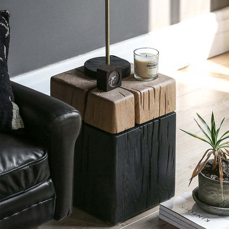 Japanese Crack Design Solid Wood End Table