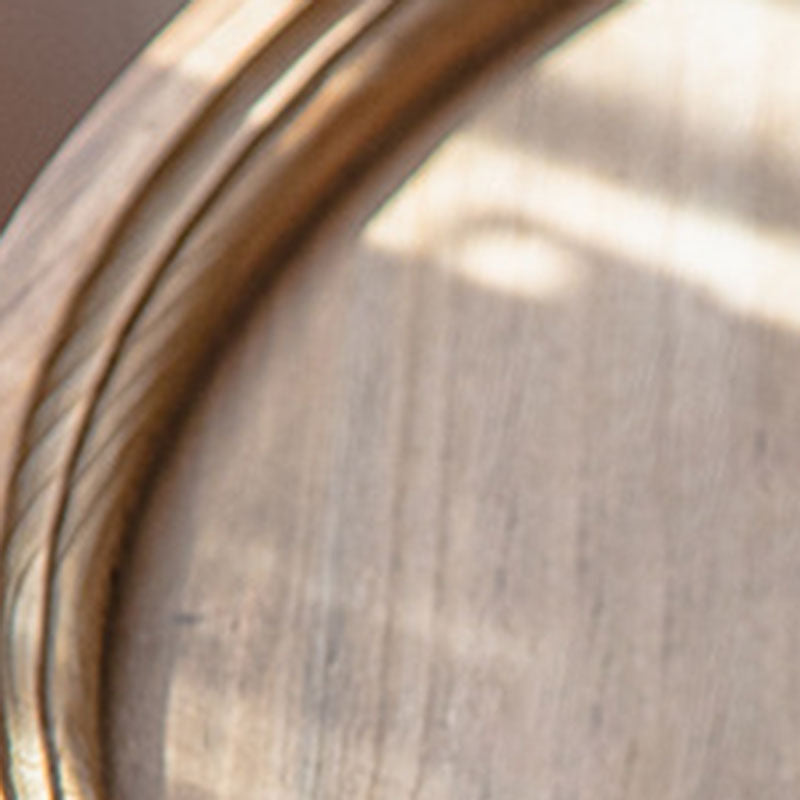 Minimalist Round Wood Iron Coffee Table
