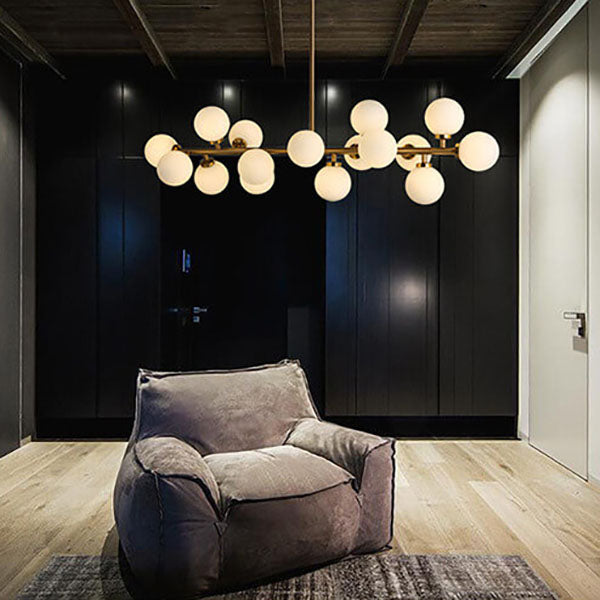 Luxury ball bean black chandeliers — Brushed Gold / 220V-240V (UK/AU)