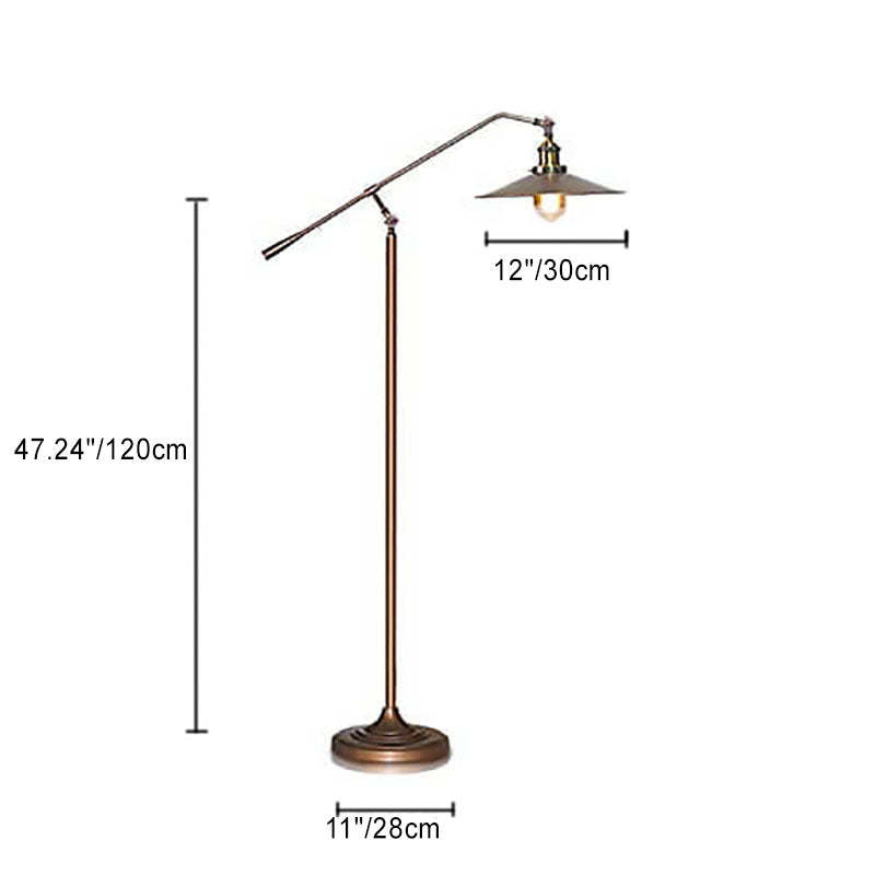 Industrial Bronze Boom Arm Floor Lamp
