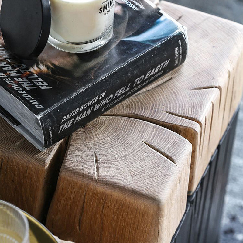 Japanese Crack Design Solid Wood End Table