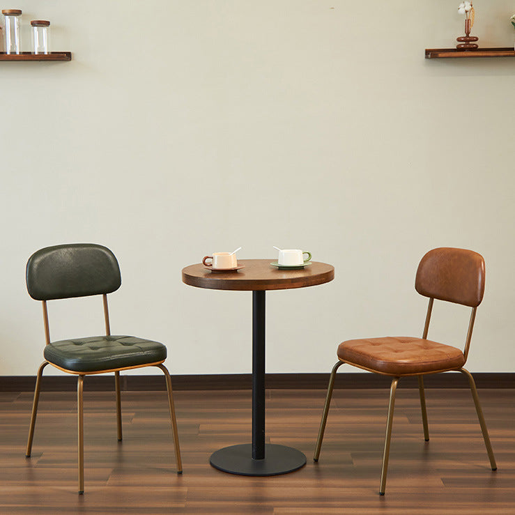 Minimalist Metal Leather Dining Chair