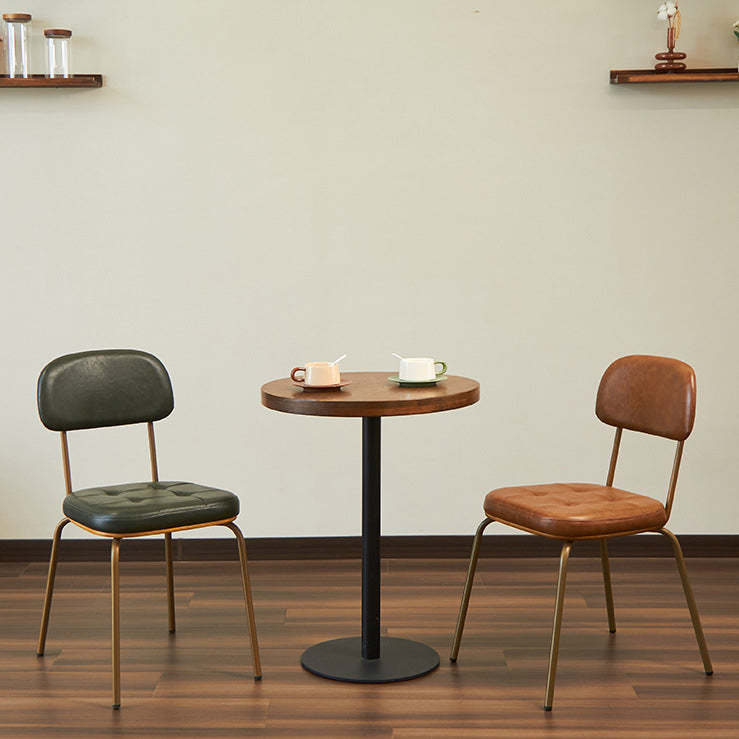 Minimalist Metal Leather Dining Chair