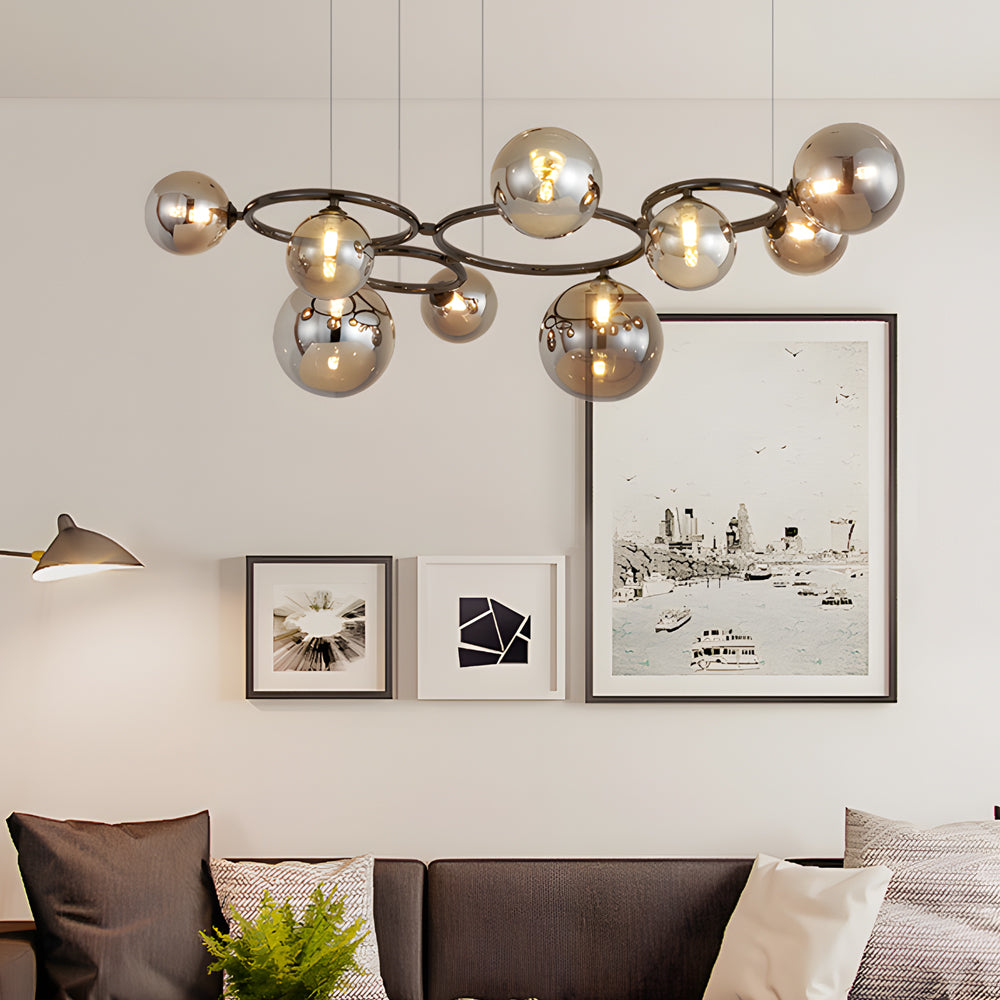 5/7/9-Light Glass Ball Circular Contemporary Chandelier