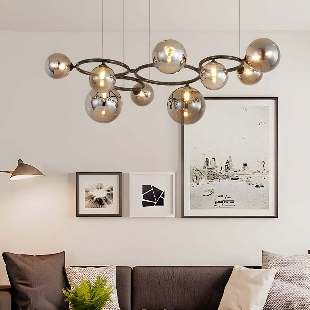 5/7/9-Light Glass Ball Circular Contemporary Chandelier